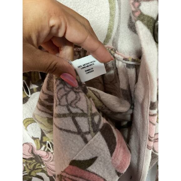 ANTHROPOLOGIE Pea Coat Womens Sz Med GUINEVERE Kirklees Sweater Coat Wool Floral - Picture 5 of 12